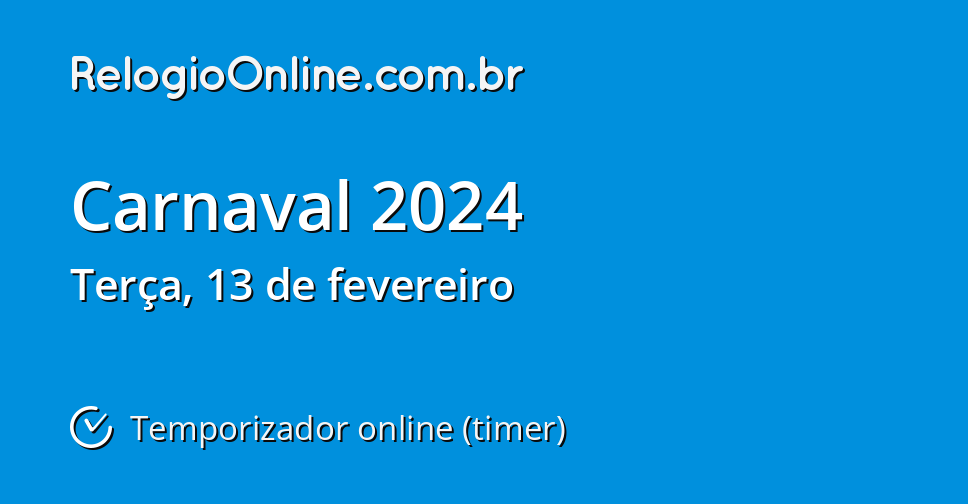 Carnaval 2024 Temporizador online (timer)