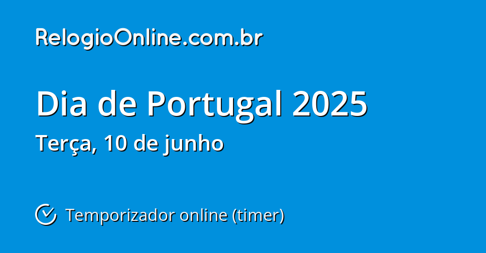 Dia de Portugal 2025 Temporizador online (timer)