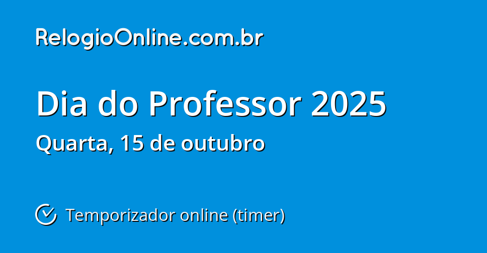 Dia do Professor 2025 Temporizador online (timer)